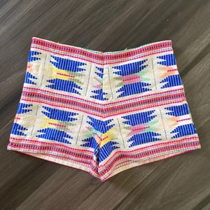 Aztec Embroidered Dress Shorts